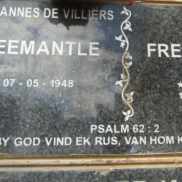 FREEMANTLE Johannes De Villiers 1948- & Esther 1951-2010