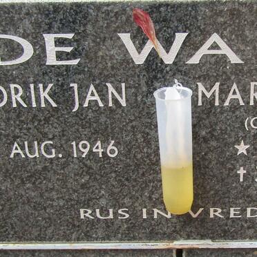 WAAL Hendrik Jan, de 1946- & Martha Louisa DE LANGE 1949-2021