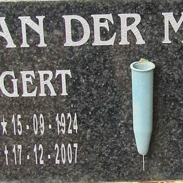 MERWE Gert, van der 1924-2007 & Rina 1929-2016