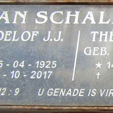 SCHALKWYK Roelof J.J., van 1925-2017 & Therese J. C. KRUIDENIER 1929-