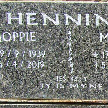 HENNING Joppie 1939-2019 & Miemie 1939-2016