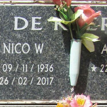 KLERK Nico W., de 1936-2017 & Anna C. 1943 -