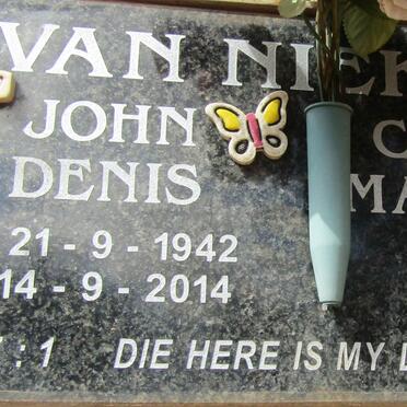 NIEKERK John Denis, van 1942-2014 & Cornelia Magdalena 1946 -