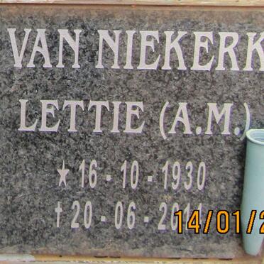NIEKERK A.M., van 1930-2014