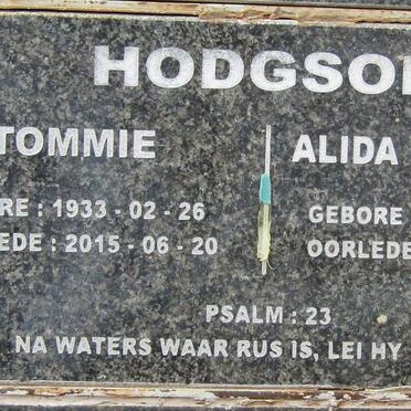 HODGSON Tommie 1933-2015 & Alida Elizabeth 1930-2017