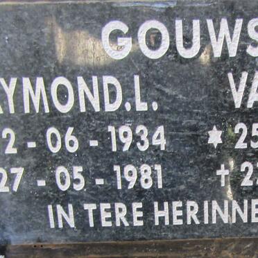 GOUWS Raymond  L. 1934-1981 &amp; Valerie E. 1936-2013