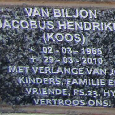 BILJON Jacobus Hendrikus, van 1965-2010