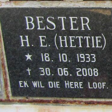 BESTER H.E. 1933-2008