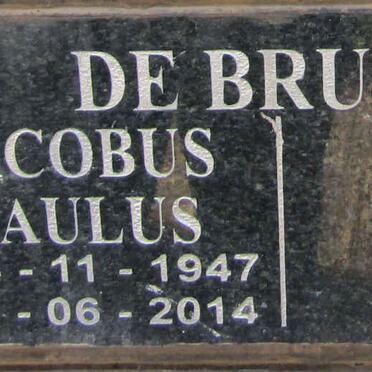 BRUYN Jacobus Paulus, de 1947-2014