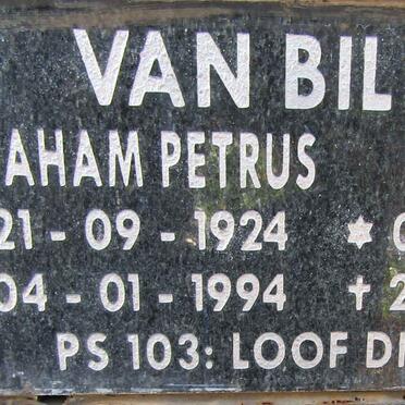 BILJON Abraham Petrus, van 1924-1994 &amp; Naomi 1927-2012
