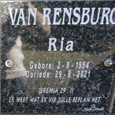 RENSBURG Ria, van 1954-2021
