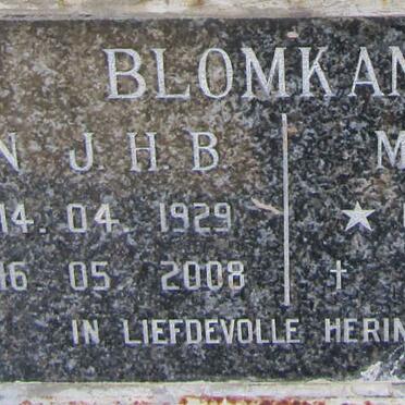 BLOMKAMP Ben J.H.B. 1929-2008 &amp; Mala M.J. 1933-