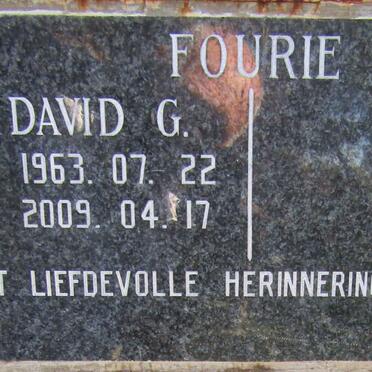 FOURIE David G. 1963-2009