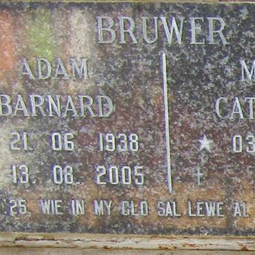 BRUWER Adam Barnard 1938-2005 &amp; Maria Catharina 1948-