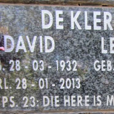 KLERK David, de 1932-2013 &amp; Leonore 1934-