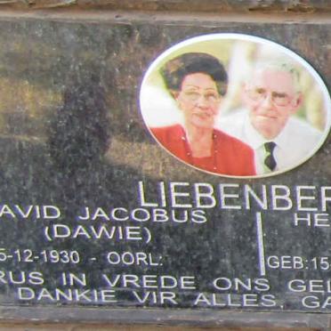 LIEBENBERG David Jacobus 1930- &amp; Hendrina Lefina 1938-2017