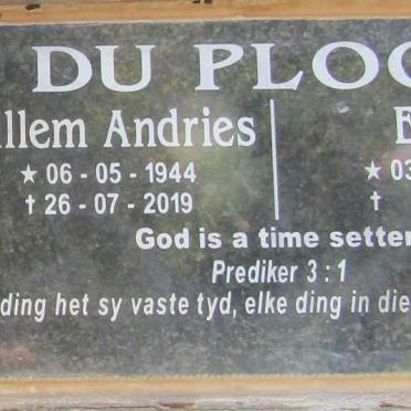 PLOOY Willem Andries, du 1944-2019 &amp; Esme 1947-