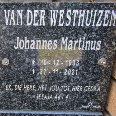 WESTHUIZEN Johannes Martinus, van der 1933-2021