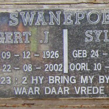 SWANEPOEL Gert J. 1926-2002 &amp; Sylvia 1929-2006
