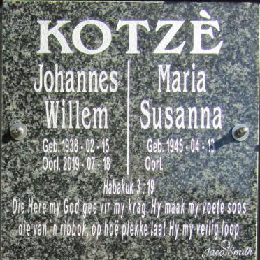 KOTZE Johannes Willem 1938-2019 en Maria Susanna 1945-