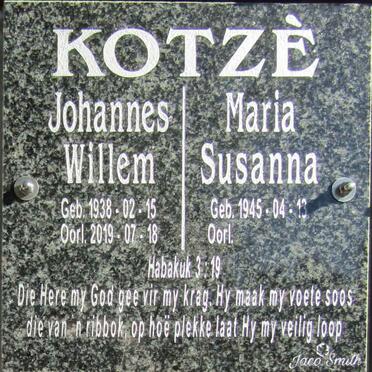 KOTZE Johannes Willem 1938-2019 en Maria Susanna 1945-
