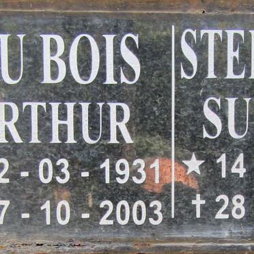 BOIS Arthur, du 1931-2003 &amp; Susan C. STEENKAMP 1944-2012