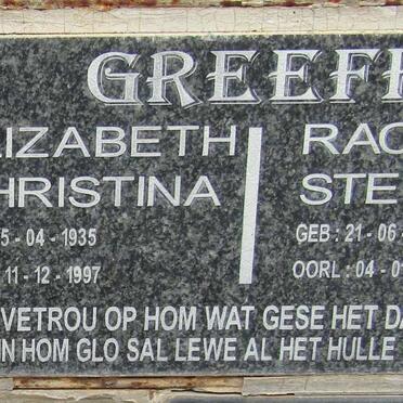 GREEFF Rachio Steven 1962-2010 :: GREEFF Elizabeth Christina 1935-1997