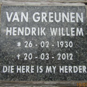 GREUNEN Hendrik Willem, van 1930-2012