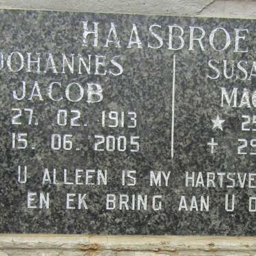 HAASBROEK Johannes Jacob 1913-2005 &amp; Susanna Maria Magdalena 1920-2009