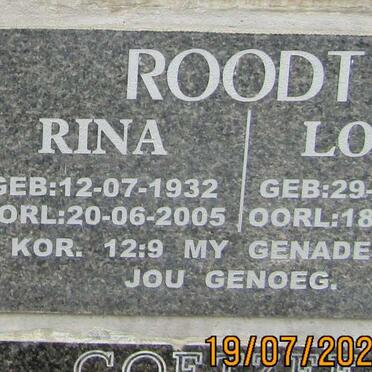 ROODT Louis 1928-2016 &amp; Rina 1932-2005