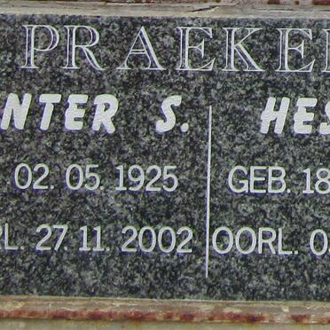 PRAEKELT Gunter S. 1925-2002 &amp; Hester 1925-1997