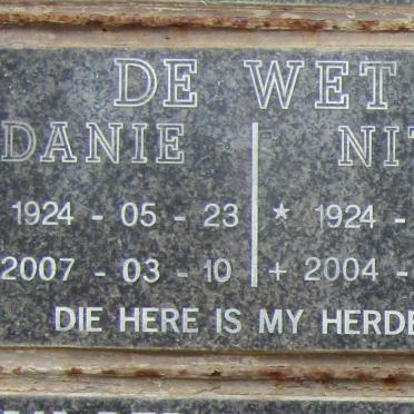 WET Danie, de 1924-2007 &amp; Nita 1924-2004