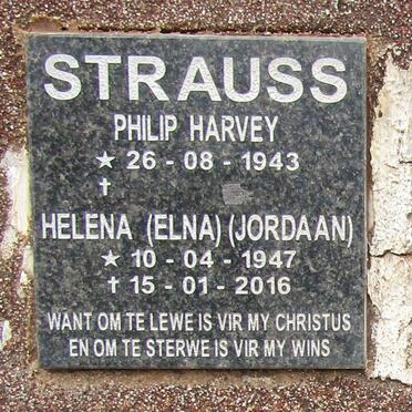 STRAUSS Philip Harvey 1943- &amp; Helena JORDAAN 1947-2016