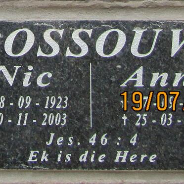 ROSSOUW Nic 1923-2003 &amp;  Anna 1926-2022