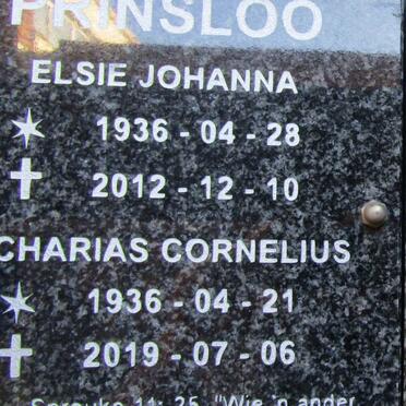 PRINSLOO Zacharias Cornelius 1936-2019 &amp; Elsie Johanna 1936-2012