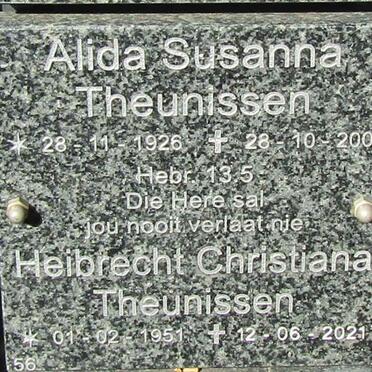 THEUNISSEN Alida Susanna 1926-2008 :: THEUNISSEN Heibrecht Christiana 1951-2021