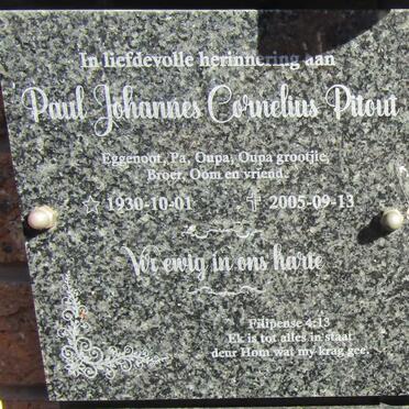 PITOUT Paul Johannes Cornelius 1930-2005