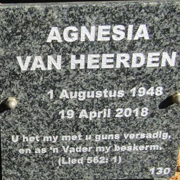 HEERDEN Agnesia, van 1948-2018
