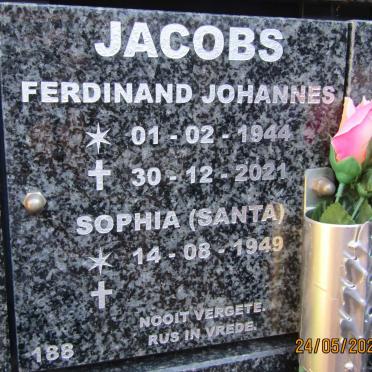 JACOBS Ferdinand Johannes 1944-2021 &amp; Sophia 1949-