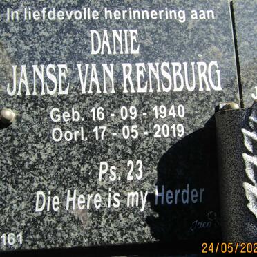 RENSBURG Danie, Janse van 1940-2019