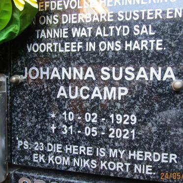 AUCAMP Johanna Susana 1929-2021
