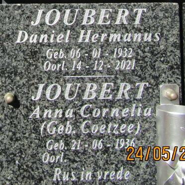 JOUBERT Daniel Hermanus 1932-2021 &amp; Anna Cornelia COETZEE 1936-