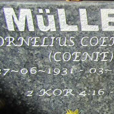 MULLER Cornelius Coenraad 1931-2010