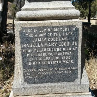 COGHLAN Isabella Mary neé McLAREN -1909