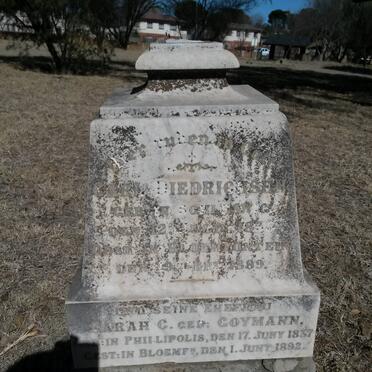 DIEDRICHSEN Carl 1835-1889 &amp; Sarah C. COYMANN 1837-1892
