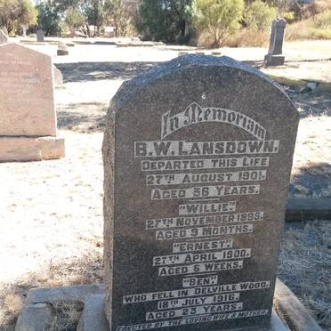 LANSDOWN B.W. -1901 :: LANSDOWN Willie -1895 :: LANSDOWN Ernest -1900 :: LANSDOWN Ben - 1916