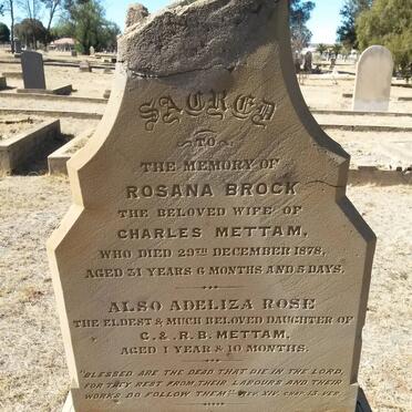 METTAM Rosana Brock -1878 :: METTAM Adeliza Rose