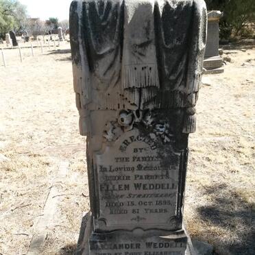 WEDDELL Alexander -1887 &amp; Ellen STRATHEARN -1895