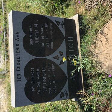 ALDRICH Theunis C. 1883-1967 &amp; Judith M. DE VRIES 1901-1986