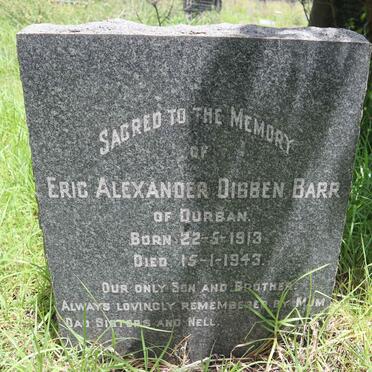 BARR Eric Alexander Dibben 1913-1943